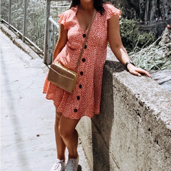 MINKPINK red floral dress - Size S - Picture 1 of 5